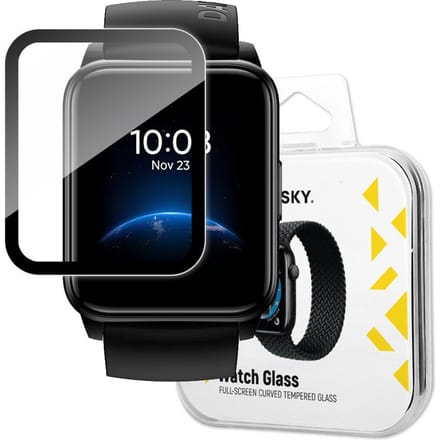 Wozinsky Realme Watch 2 - Hybride Beschermglas - Zwart - Krystalhelder