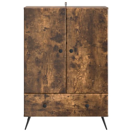 vidaXL - Dressoir - Gerookt - eiken - 66 - x - 34,5 - x - 95 - cm - Bewerkt - hout