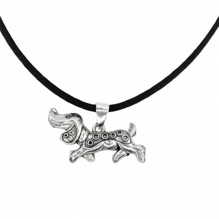 Ketting hond zilverkleur teckel 45 cm - Charme Bijoux