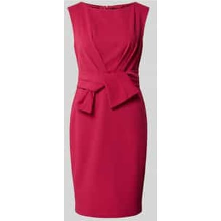 Knie-lange cocktailjurk met knoopdetail
