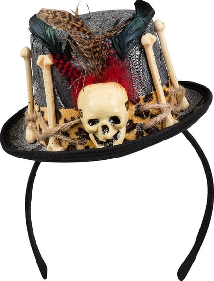 Boland - Diadeem Voodoo Freda Grijs - Één maat - Volwassenen - Vrouwen - Halloween accessoire - Horror