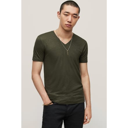 John Varvatos Astor Regular Fit Ss V-n Kelp Taglia: M | Magliette basic Outlet | Uomo