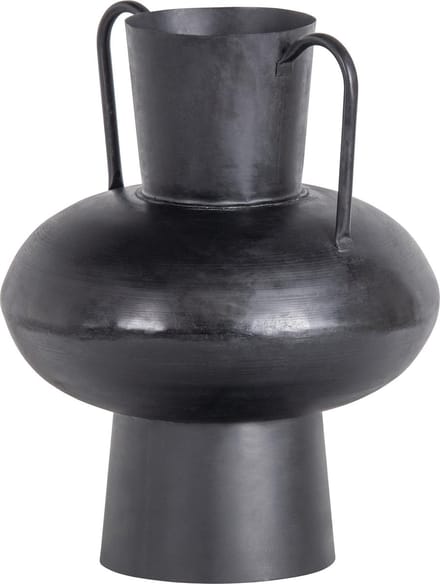 WOOOD Exclusive Vere Vaas - Metaal - Zwart - 37x30x30