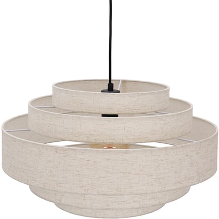 Olucia - TIMMY - Hanglamp - Beige / Zwart - Vorm: Rond