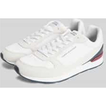 sneakers van echt leer met labelprintdetails