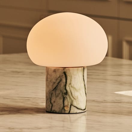 Tavellio Coddé Draadloze Tafellamp – H22 – Ice Green Marmer en Glas – Tot 100 uur