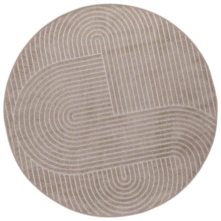 vidaXL - Binnen- - en - buitenkleed - PALMERAS - Beige - Ø - 200 - CM - Polyester