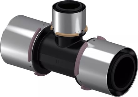 Uponor S-Press Plus T-Stuk Verlopend - 75 x 50 x 75 mm - Kunststof PPSU Perskoppeling