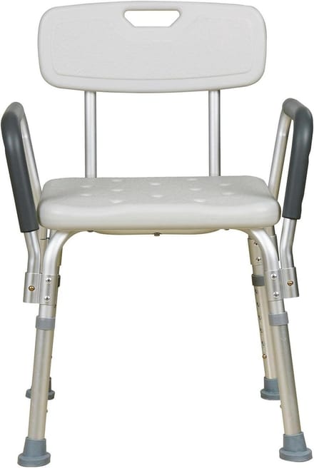 Douchestoel met Antislip - Toiletstoel - Badkamerstoel met Rugleuning & Armsteun - Douchehulp