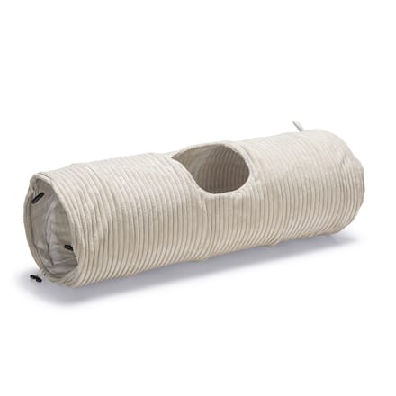 Designed by Lotte Kattentunnel Ribbed - Kattenspeelgoed - Lichtgrijs - 25x25x75 cm