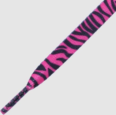 Mr. Lacy Printies Zebra Hot Pink/Black 130cm lang 10mm breed
