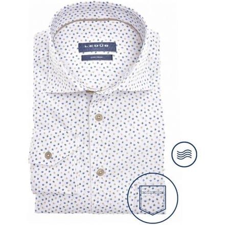 Ledûb Overhemd Multicolored Fashion Dot Wit-Groen / male