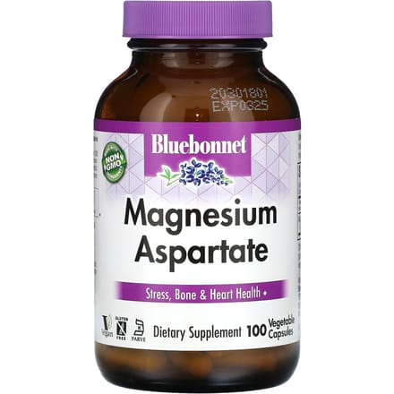 Bluebonnet Nutrition, Magnesium Aspartaat, 200 mg, 100 Veggie Capsules