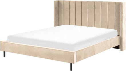 VILLETTE - Tweepersoonsbed - Beige - 180 x 200 cm - Fluweel