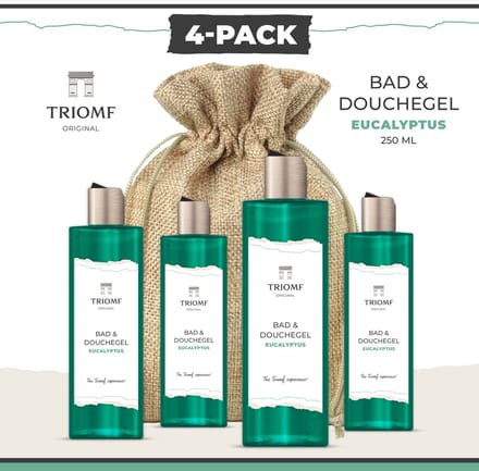 Deluxe Bad & Douchegel - Eucalyptus - 250 ML - 4 stuks - Triomf Cosmetica |
