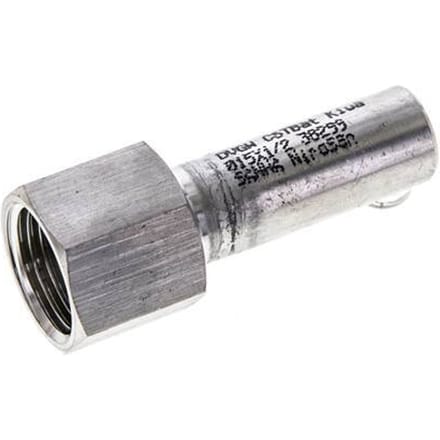 Perskoppeling - 15mm Buiseinde & Rp 1/2'' Persmof - RVS