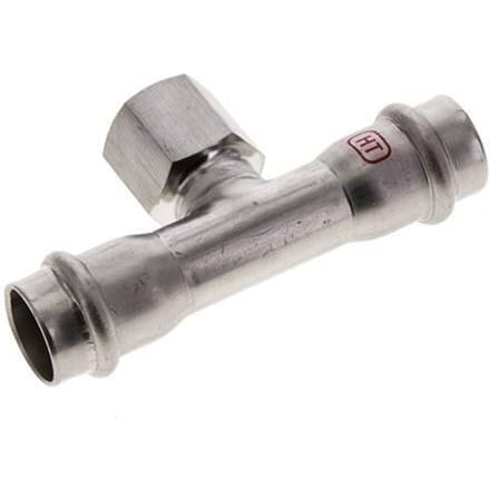 Tee Press Fitting - 18mm & Rp 1/2'' Persmof - RVS