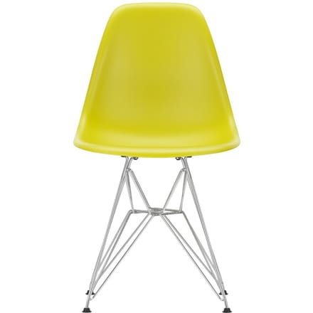 Vitra - DSR Eames Plastic Sidechair - verchroomd - mosterd RE - geel