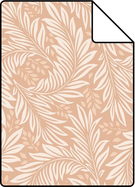 Proefstaal ESTAhome behang bladeren licht terracotta - 26.5 x 21 cm - 131141-S