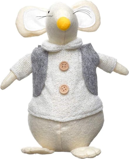 Beige Mouse Cream/White/Grey Female Door Stopper