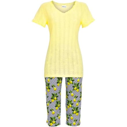 Ringella Pyjama ruiten en citroenen Geel vrouw 36