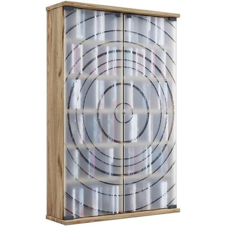 Houten CD DVD-standaard Plankkast Opbergstandaard Plankstandaard Glazen deur Tilano L