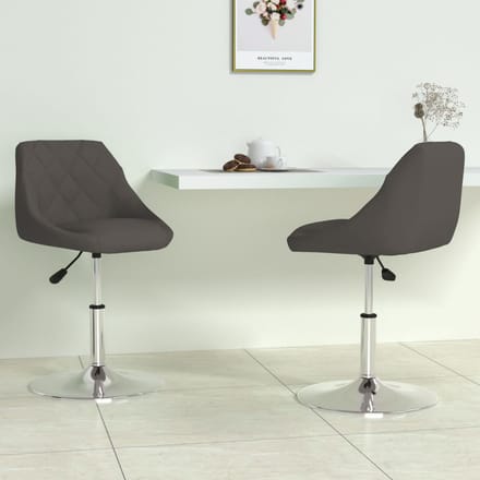vidaXL - Eetkamerstoelen - draaibaar - 2 - st - fluweel - donkergrijs