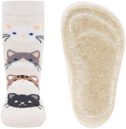 Ewers antislip sokken poesjes beige