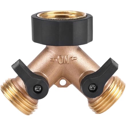 Messing Waterkraan Adapter 2-weg Y-vorm 3/4 Slangkoppeling Tuinirrigatie (Amerikaanse Standaard) wit