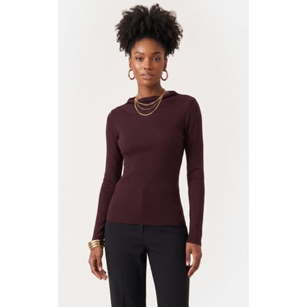 ARKET Moma Wool Rib Mock Neck Red Taglia: XXS | Maglie a manica lunga Outlet | Donna | Rosso