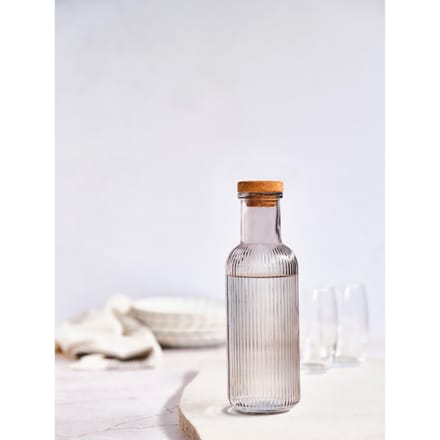 Cosy & Trendy Karaf Raya Grijs 1 Liter Glas - Luchtdichte Kurkstop - Italiaans Design