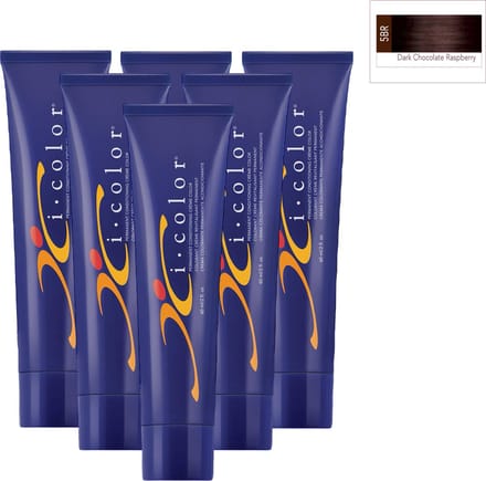ISO i color Permanent Conditioning Crème Color 60ml 5BR(5.86)Dark Chocolate Raspberry x 6 tubes