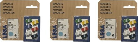 Lega Magneten 12x21mm blauw - 3 x 10 stuks