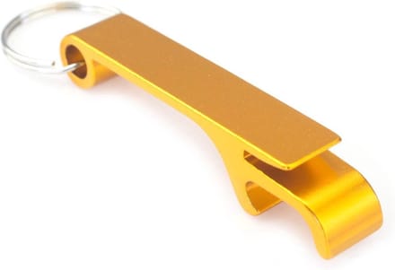 Flesopener sleutelhanger - Bierfles openen - Keychain bottle opener - Cadeau - Compact - Goud - Jonyx