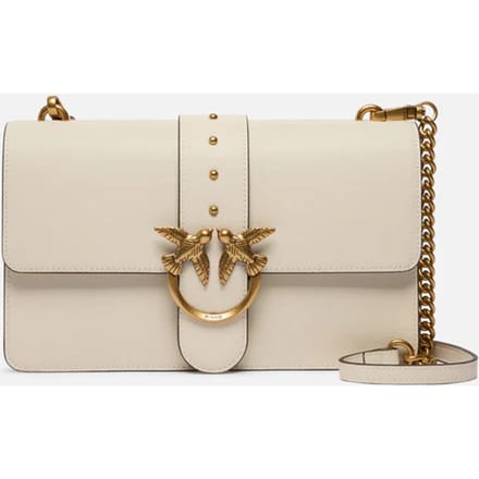 PINKO schoudertas Love One Classic ST. CL. Bianco Seta - Antique Gold crème