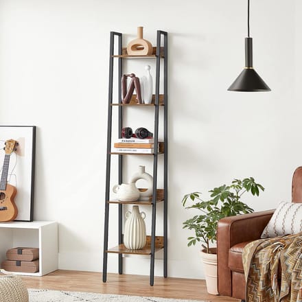 FurnStar - Boekenkast met 5 planken - 33.8x30x170cm - Bruin