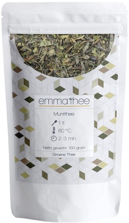 Groene Thee Pepermunt 100 Gram - Losse Thee - Puur & Natuurlijk - Fris & Verkwikkend