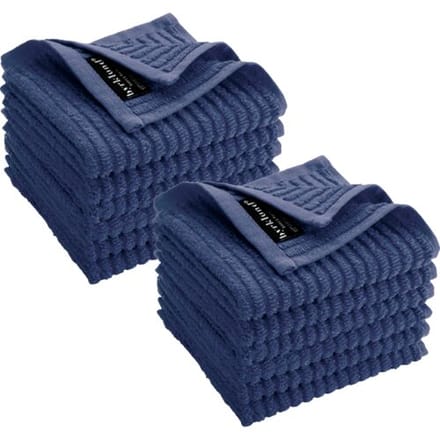 Byrklund Vaatdoek Clean & Shiny Blauw - Set van 12 - 100% Katoen - 30x30 cm