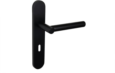 Lavuzo deurkruk Grosetto Zwart met afgerond schild SL72 | Per set | Deurklink met schild