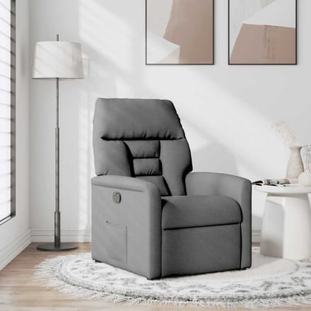 vidaXL - Relaxfauteuil - Donkergrijze - Stof
