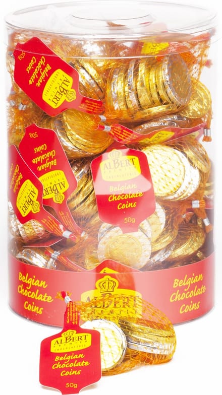 Albert Premier TUBO CHOCOLADE MUNTEN EURO GOUDSTUKKEN MEDIUM 60 x 25g