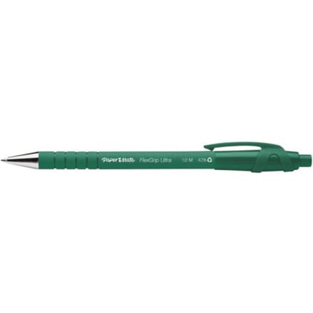 Paper Mate Flexgrip Ultra Intrekbare-balpennen | Medium Punt (1,0 mm) | Groen | 12 stuks