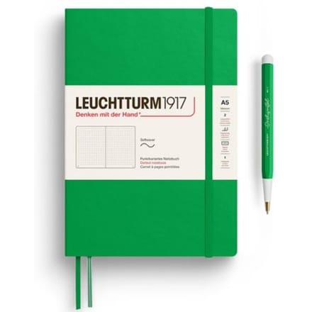 Leuchtturm1917 notitieboekje, softcover, medium a5, dotted, lenteblad groen