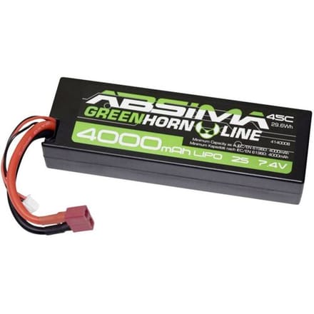 Absima LiPo accupack 7.4 V 4000 mAh Aantal cellen: 2 45 C Box hardcase T-stekkersysteem
