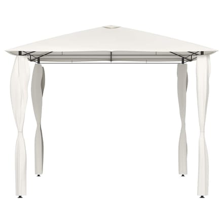 vidaXL - Prieel - met - paalhoezen - 160 - g/m² - 3x3x2,6 - m - crèmekleurig