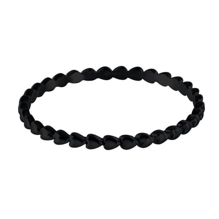 Quiges Stapelring Dames - Vulring Harten - RVS Zwart - Maat 20 - Hoogte 2mm
