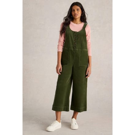 White Stuff Viola Cord Dungaree Dark Green Taglia: 20 REGULAR | Tute Outlet | Donna | Verde