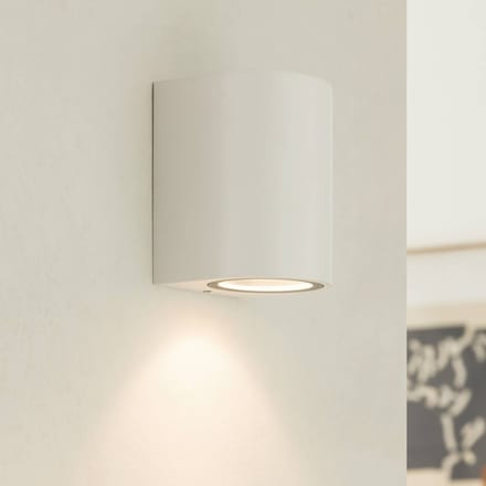 PRIOS - Wandlamp buiten - 1licht - Aluminium, glas - H: 10 cm - GU10 - wit