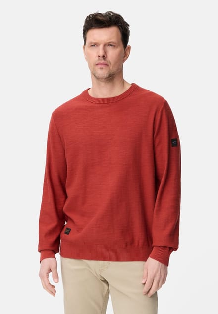 camel active Gebreide trui van puur katoen - Maat - Roodmenswear-M