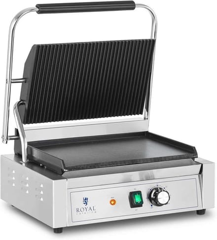 Professionele Panini Toaster 2200W - Elektrische Plancha Gegroefd en Glad